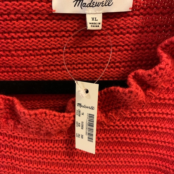 Madewell NWT Red Knit Sweater size XL - Picture 4 of 5